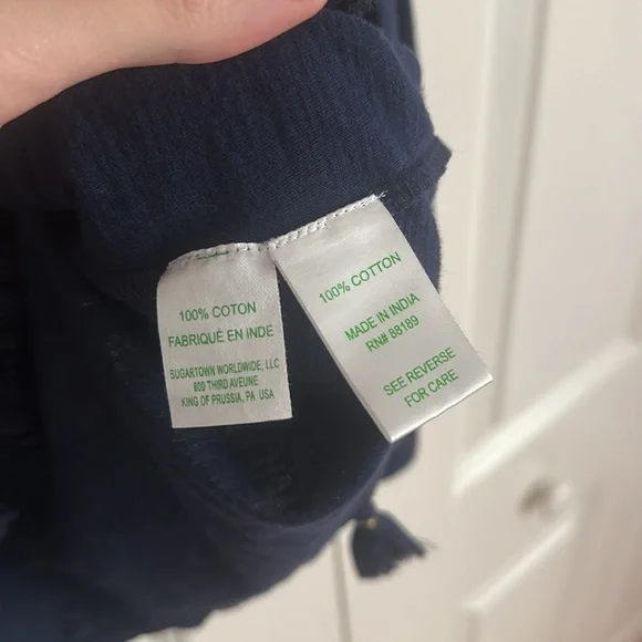 Lilly Pulitzer Linzy Tassel Trim True Navy Long Sleeve - Picture 9 of 11